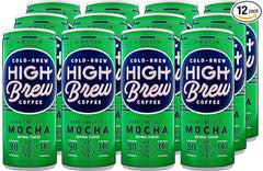 High Brew Coffee, Cold Brew, Dark Chocolate Mocha, 8 Fl Oz Can (Pack of 12)