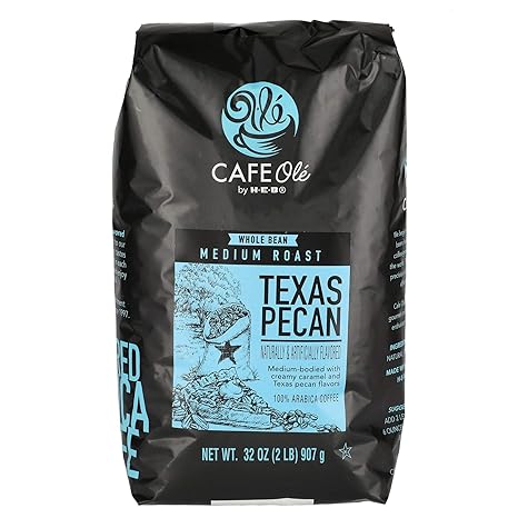 Cafe Ole Texas Pecan Medium Roast Whole Bean Coffee 32 oz