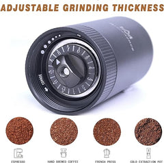 Miscedence Manual Coffee Grinder Stainless Steel Conical Burr Coffee Grinder Manual with Adjustable Setting ，Double Bearing Positioning ，portable Hand Coffee Grinder Gift, Perfect for Camping (004)