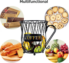 K Cup Coffee Pod Holder, Large Capacity Coffee Pod Storage Basket, Espresso Organizer Mug Cup for Keurig Kcup