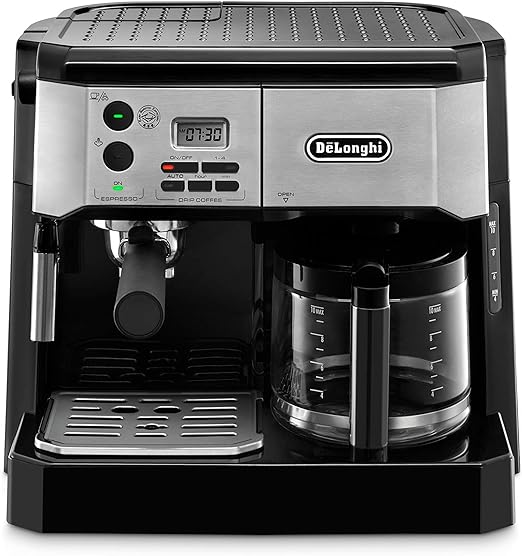 De'Longhi BCO430BM All-in-One Combination Maker & Espresso Machine + Advanced Milk Frother for Cappuccino, Latte & Macchiato + Glass Coffee Pot 10-Cup