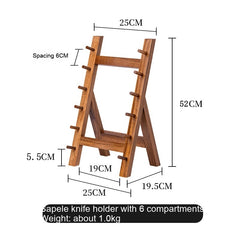 Kitchen Knife Storage Rack Solid Wood Knife Holder Sapele Knife Holder